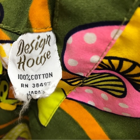 Vintage Design House 100% cotton retro 70s mushroom floral print apron dress - Picture 11 of 11